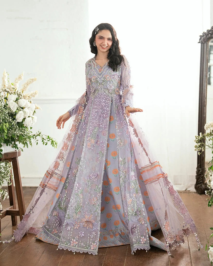 Mushq Sham Shandaar Embroidered Chiffon Unstitched 3Pc Suit - Rangeela Raag