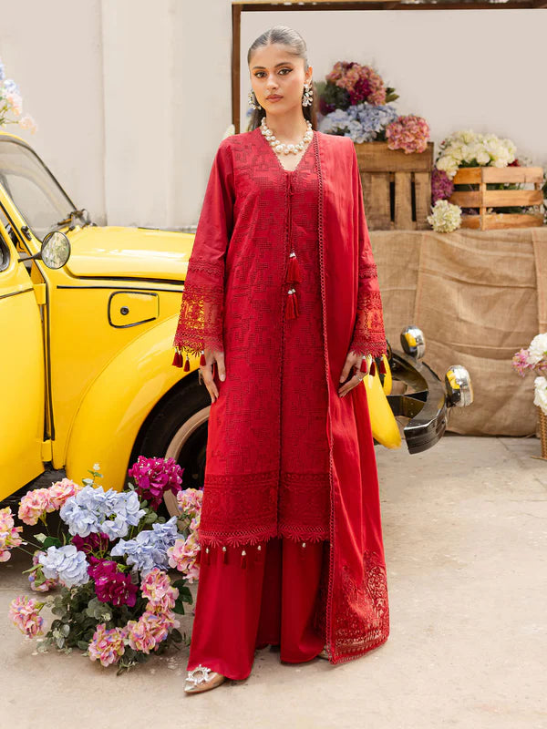 Twilight By MAHNUR Luxury Lawn '25 CARMINE unstitched suit