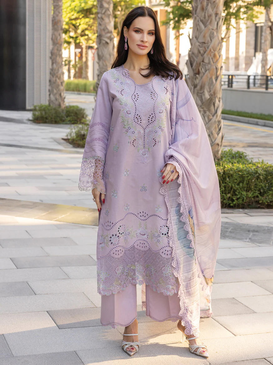 RangRasiya Carnation Embroidered Lawn Unstitched 3Pc Suit D-12