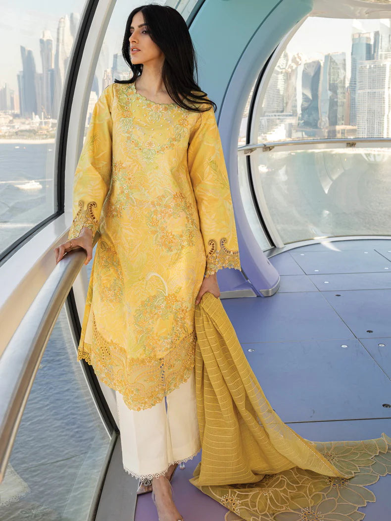 RangRasiya Carnation Embroidered Lawn Unstitched 3Pc Suit D-03