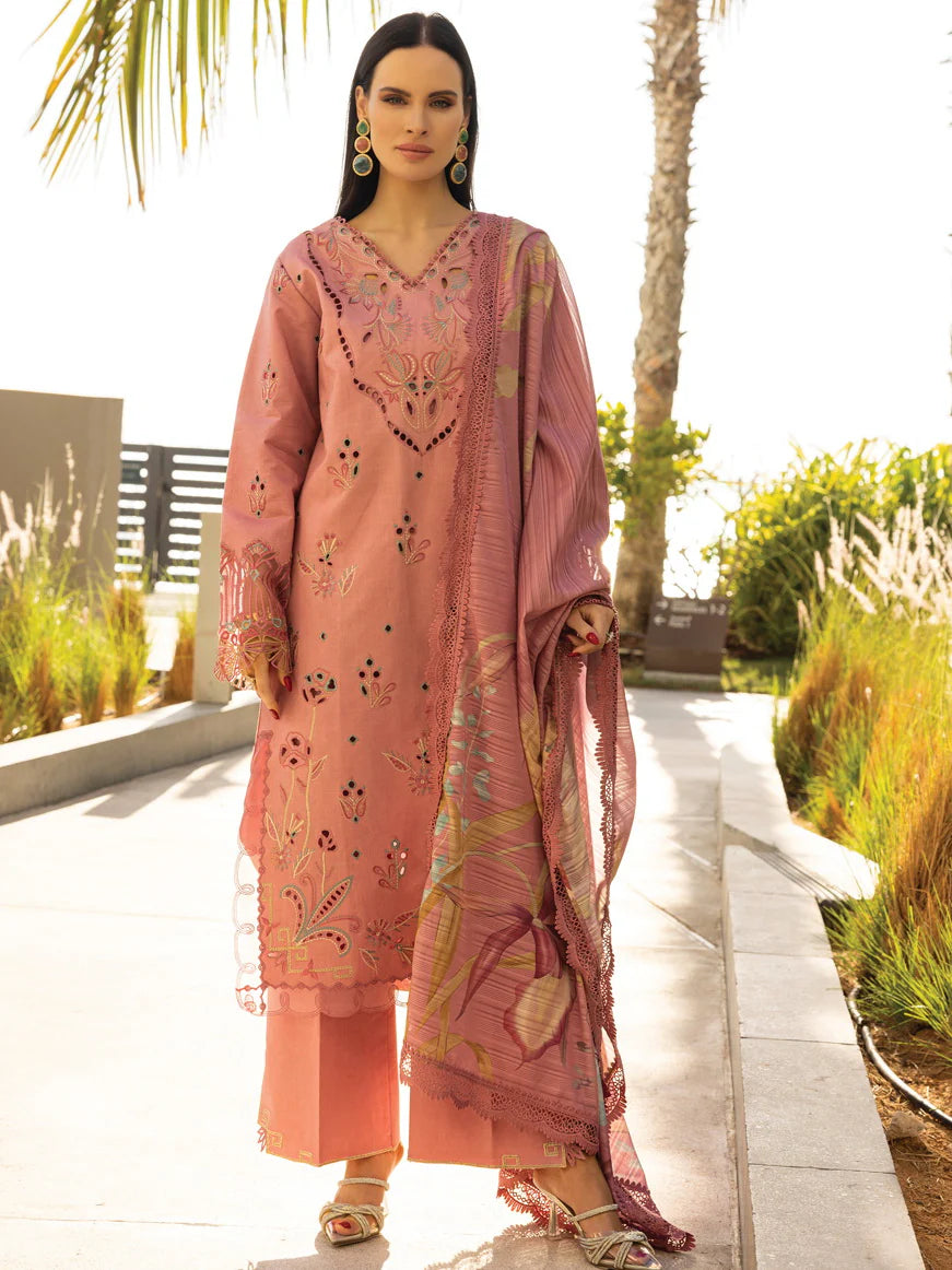 RangRasiya Carnation Embroidered Lawn Unstitched 3Pc Suit D-09