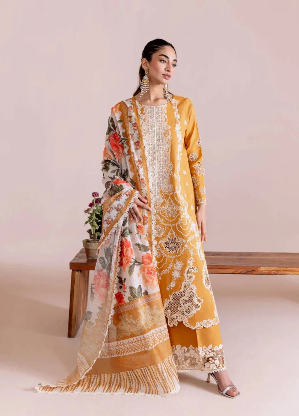 Manara by Maria Asif Baig MARYGOLD unstitched suit