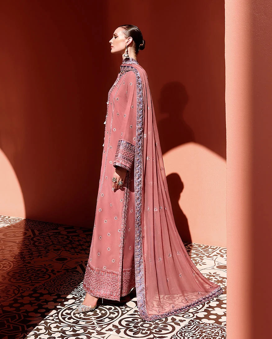 Mushq Hemline Nuvera Embroidered Raw Silk Unstitched 3Pc Suit D-04 - view 3