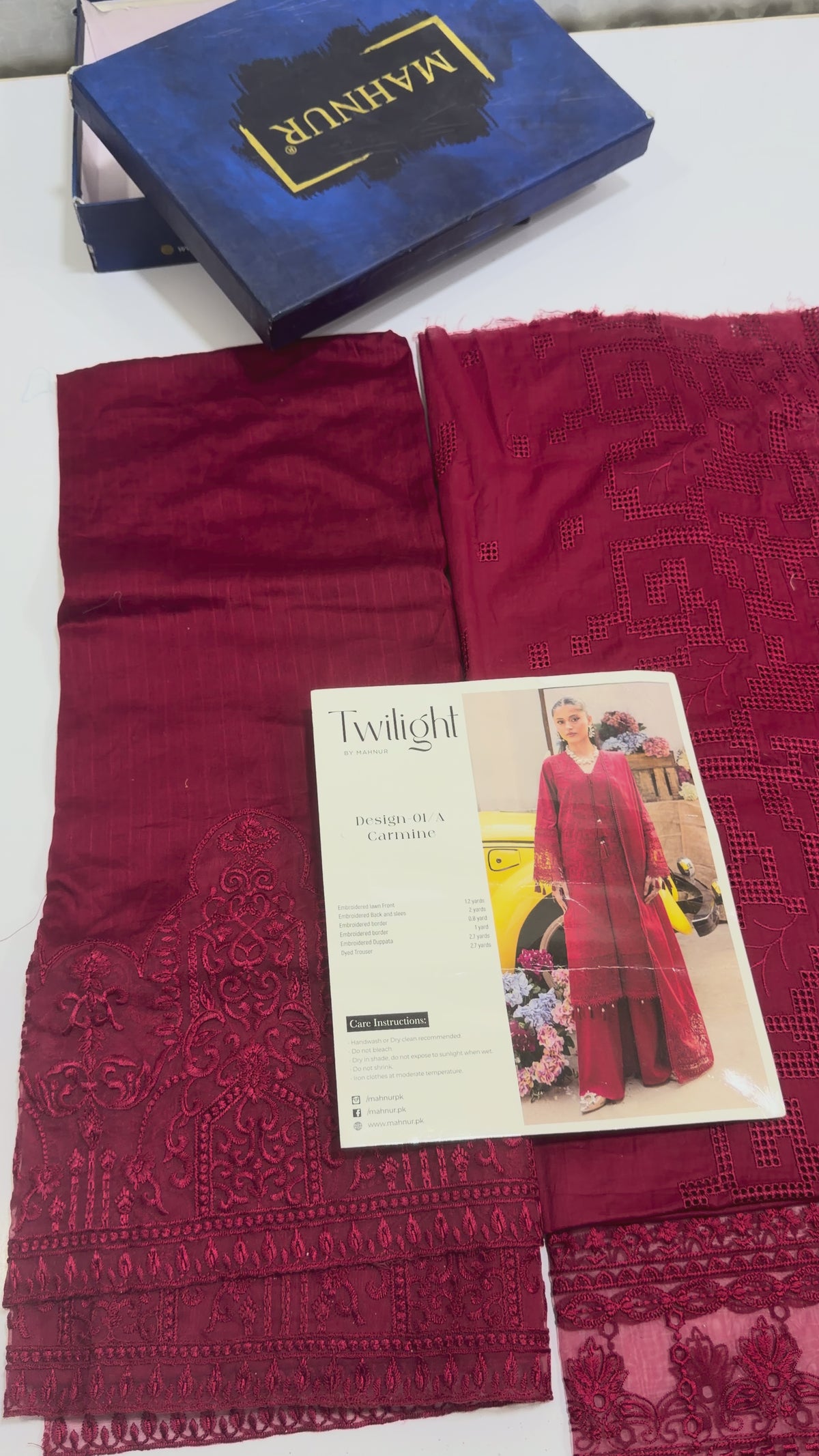 Twilight By MAHNUR Luxury Lawn '25 CARMINE