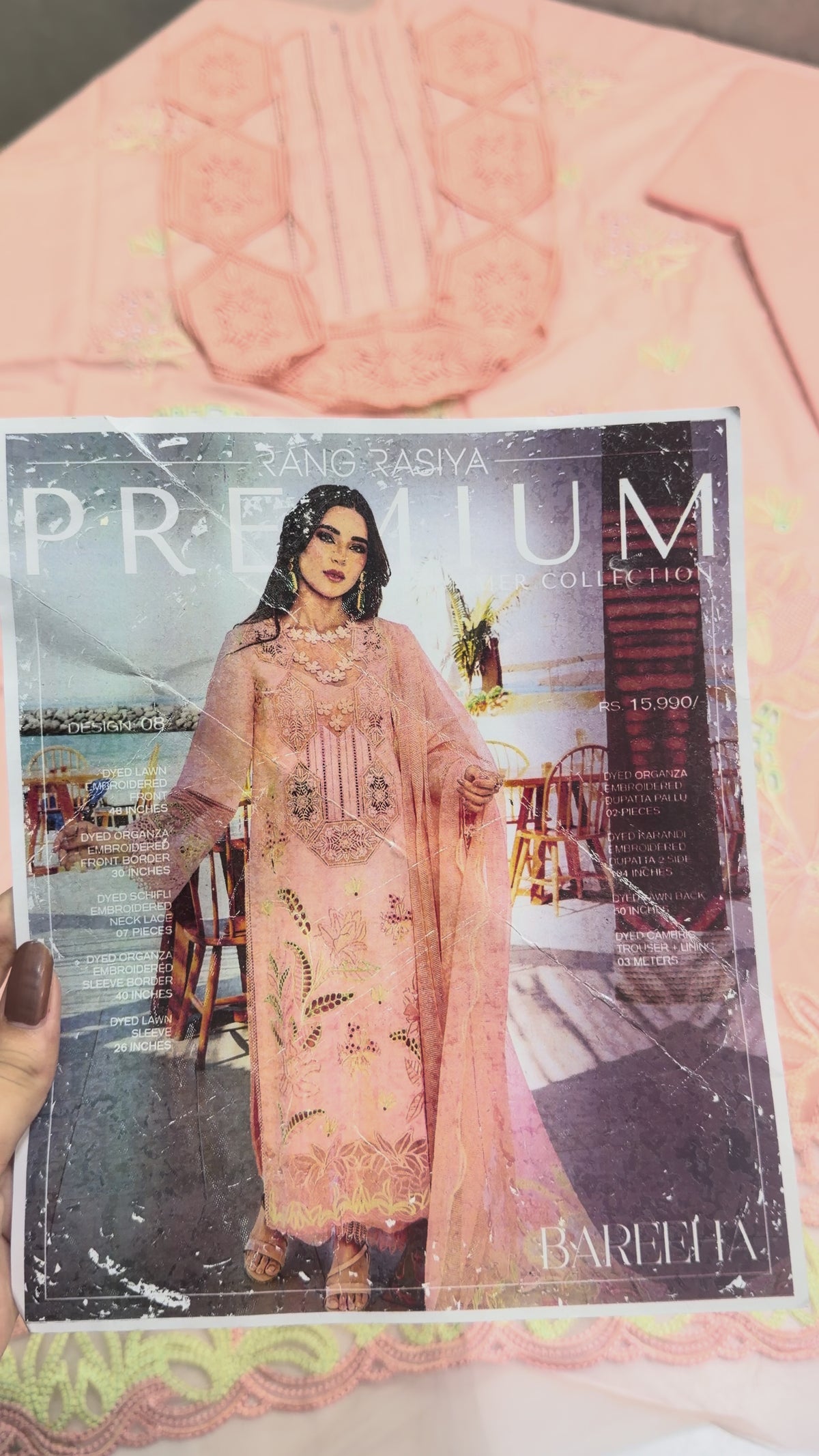 RangRasiya Premium Embroidered Lawn 3Pc Suit Summer 25 D-08