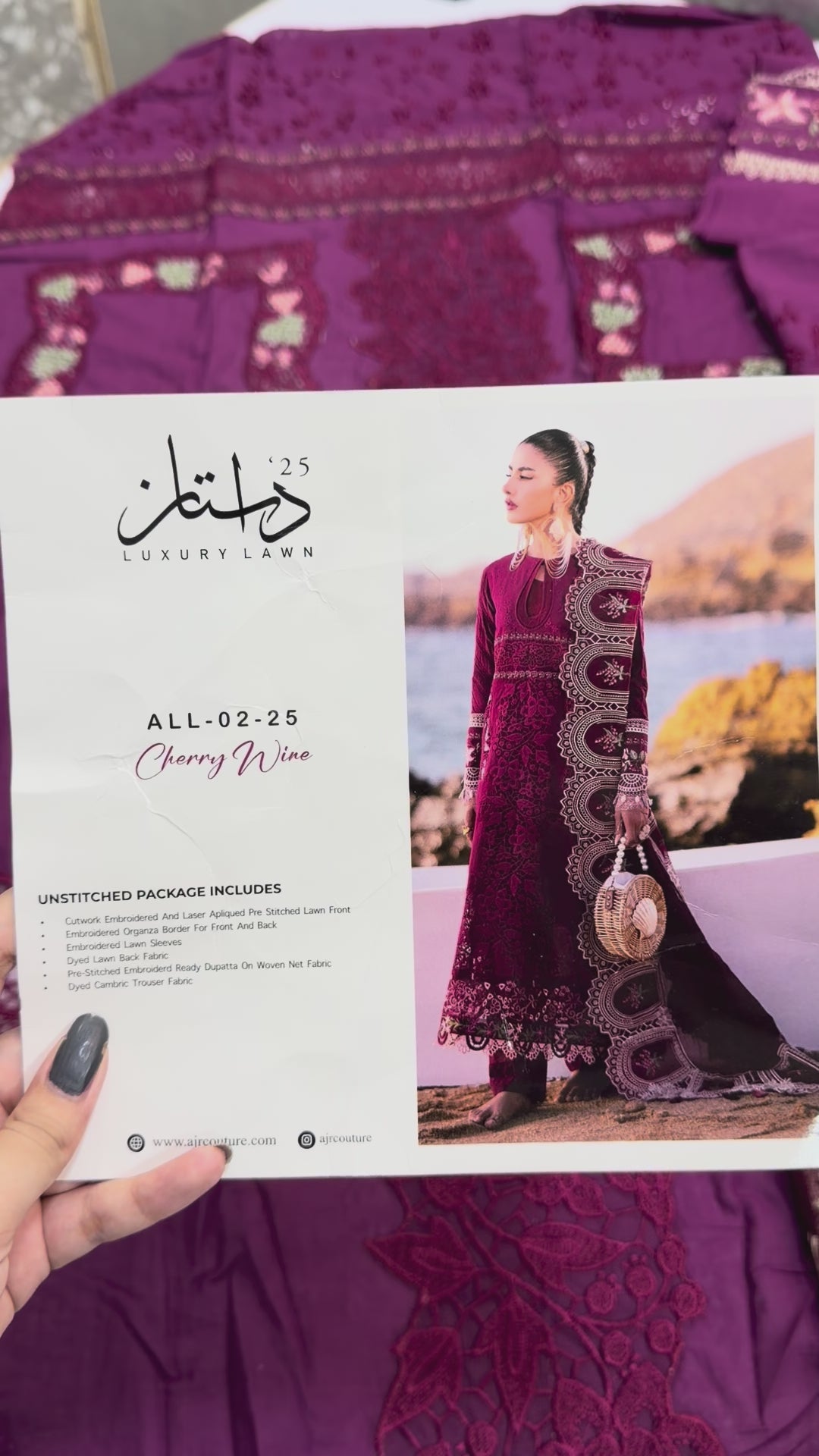 Dastan by AJR Embroidered Lawn Suits Unstitched 3 Piece AJR25D ALL-02