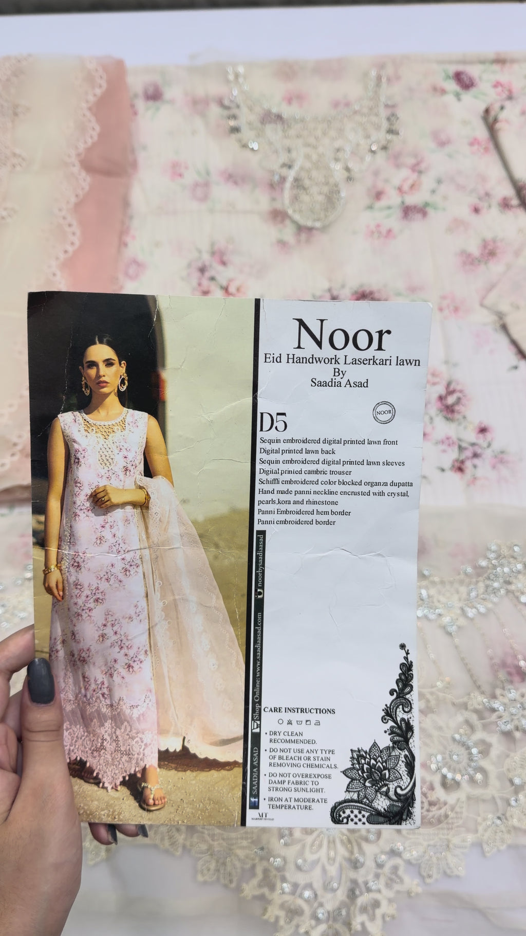 Noor Eid Handwork - Laserkari - Luxury Lawn '24 D5