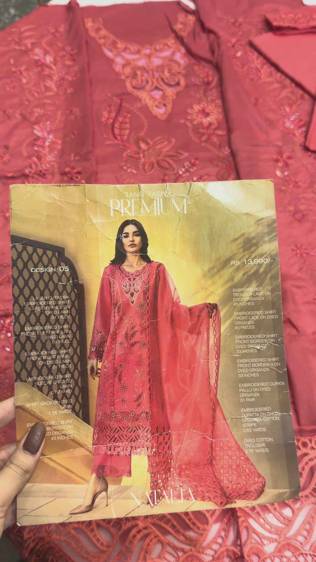 RangRasiya Premium Embroidered Lawn 3Pc Suit RSP24 D-05