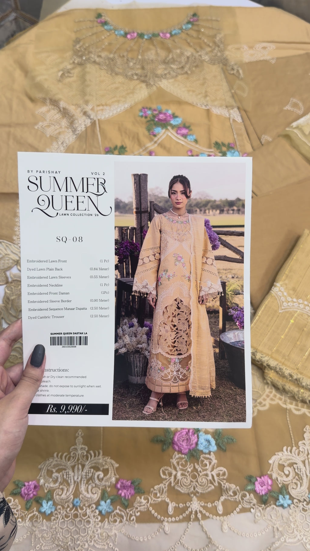 PARISHAY-SUMMER QUEEN EMB LAWN SQ-08