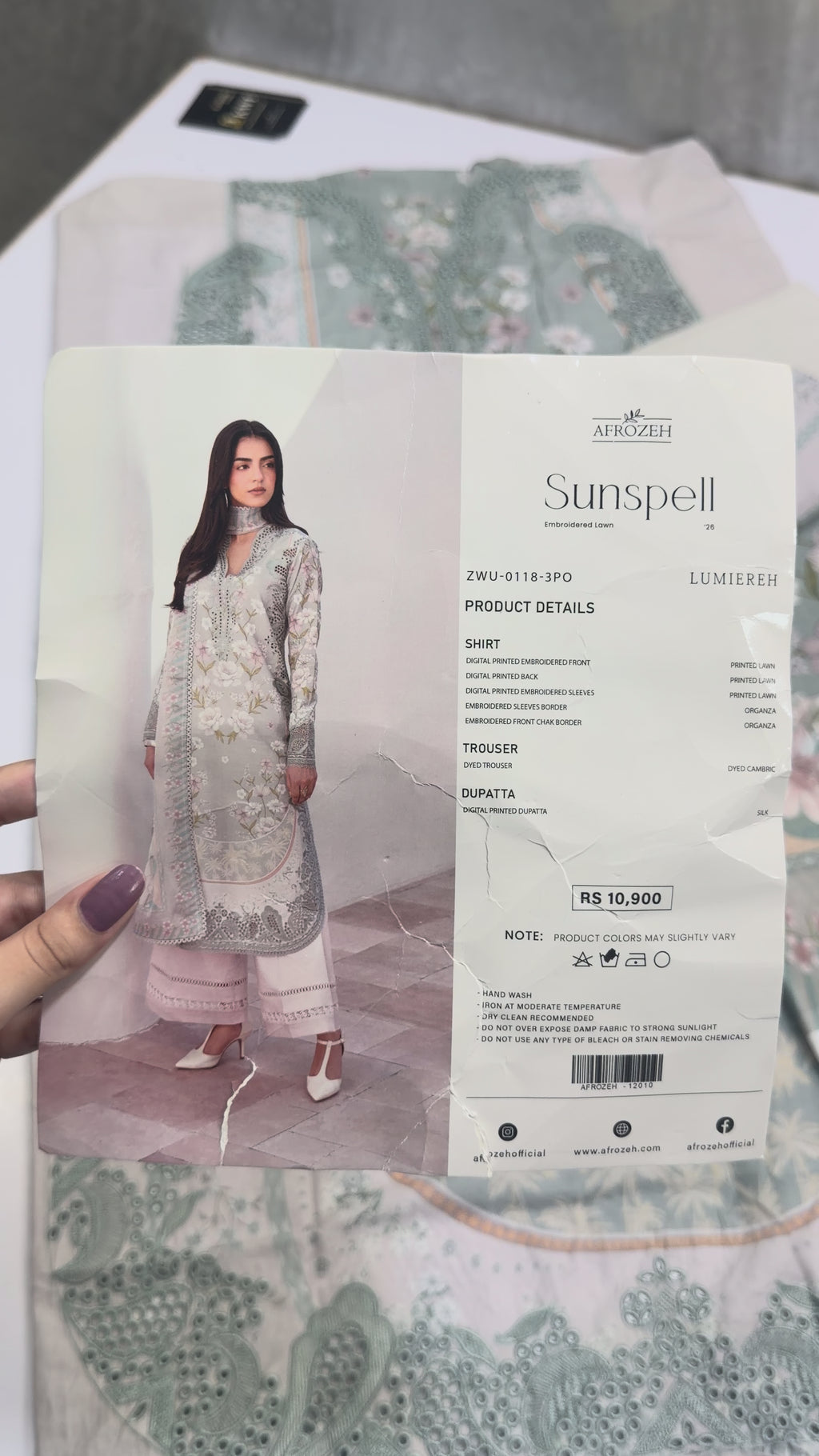 AFROZEH SUNPELL-LUMIEREH LUXURY LAWN