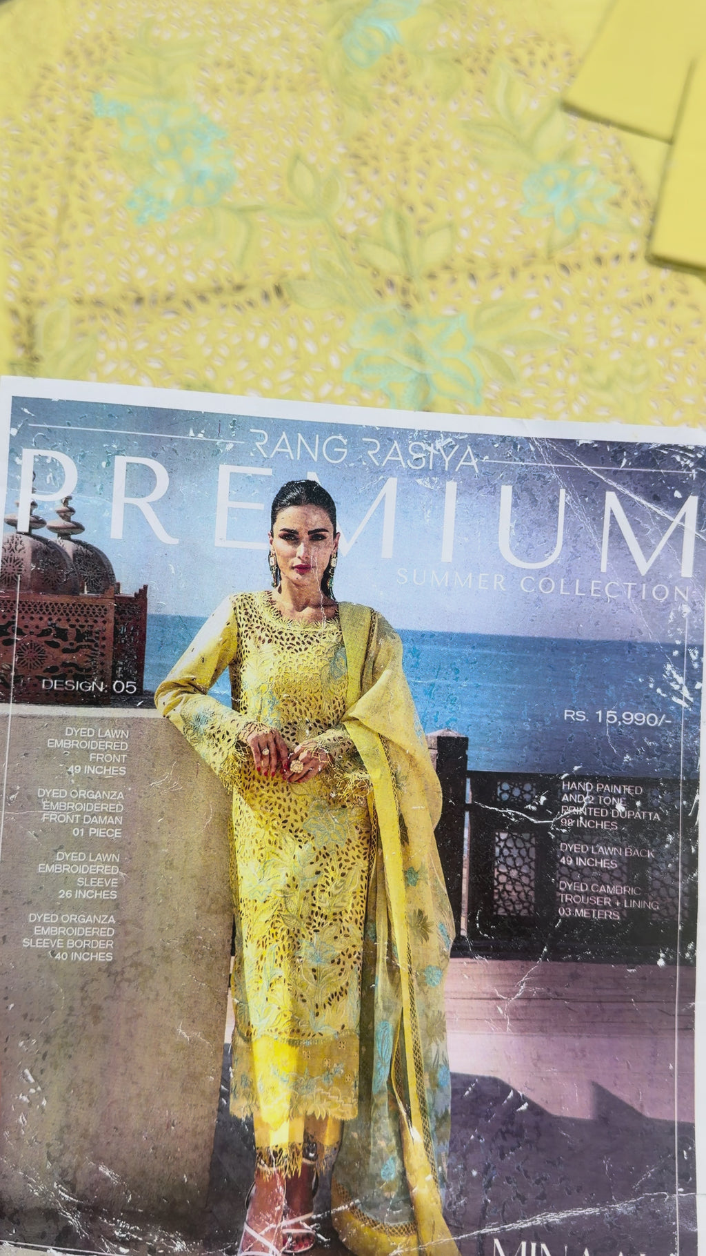 RangRasiya Premium Embroidered Lawn 3Pc Suit Summer 25 D-05