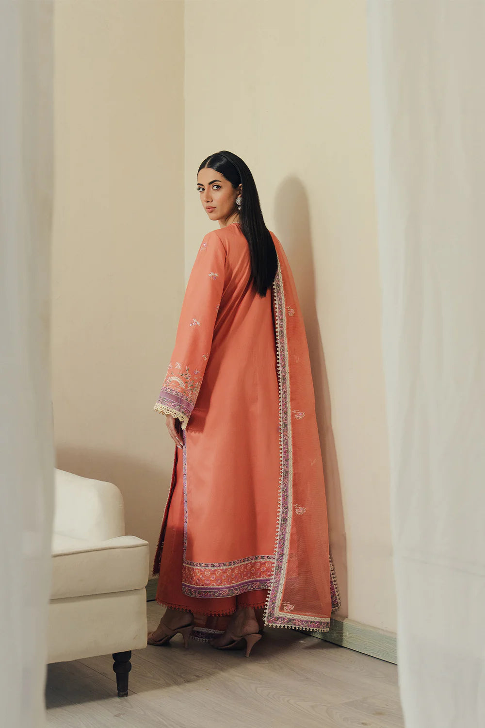 AFROZEH DAY BREAK -SKYHUSH LUXURY LAWN unstitched suit - view 3